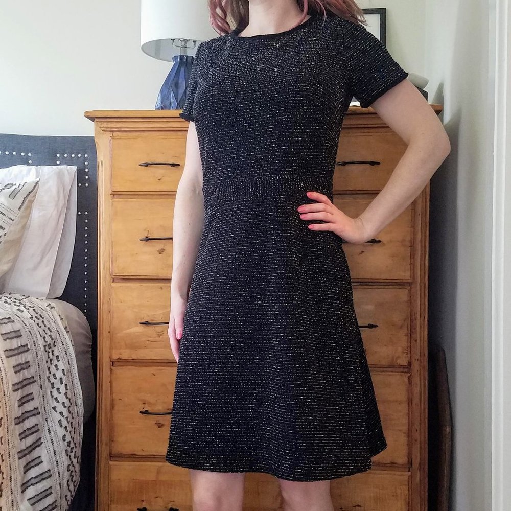 LOFT black and white tweed dress size 0P